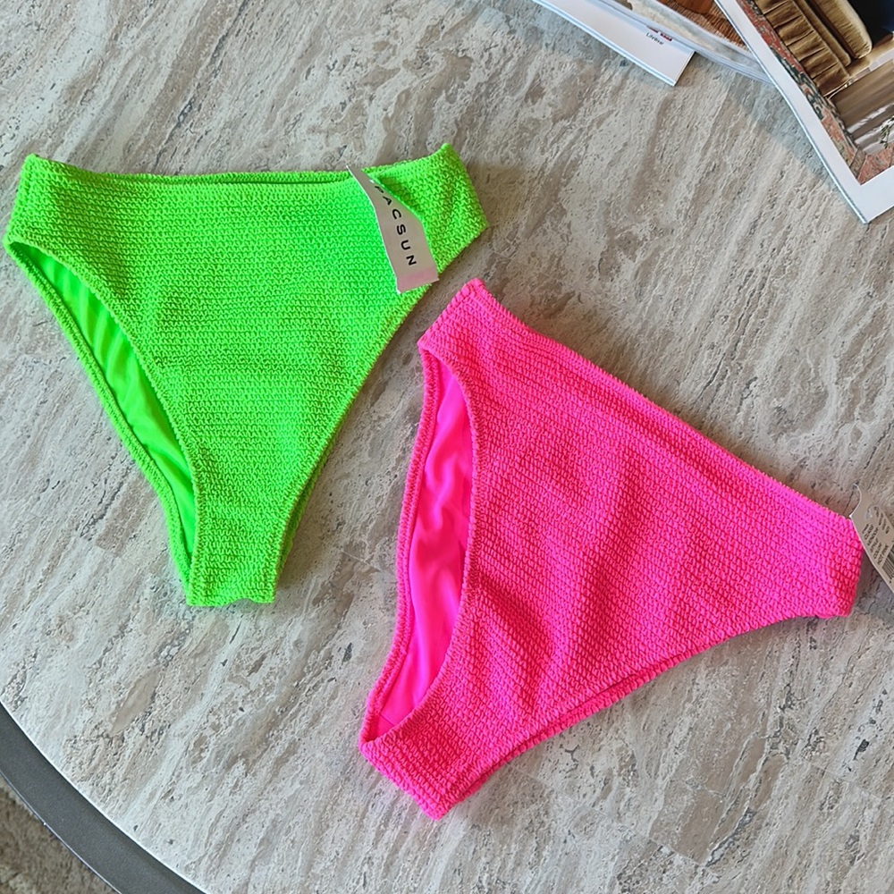PACSUN HIGH WAISTED BIKINI BOTTOMS🩷💚✨ - Picture 2 of 5